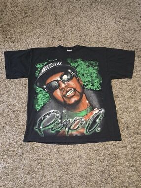 Black Pimp C Short-Sleeve Tee with Green Accents